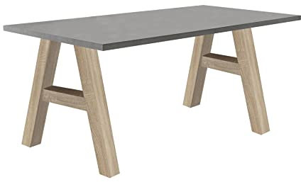 58 aufm Kessel Computertisch EDI 7 160 x 70 x 75 Schreibtisch Eiche sägerau/Graphit 13640