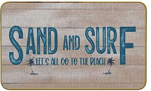 Mingnei Nautical Coastal Sand and Surf Doormat Door Mat for Beach House Entrance,Farmhouse Summer Beach House Floor Mats for Front Indoor Inside Outdoor Outside Entryway Rug 30 x 17 Welcome Mat