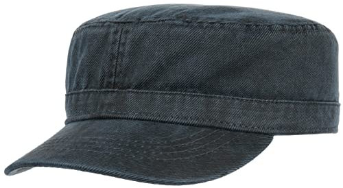 Lipodo Classic Cotton Army Cap Damen/Herren One Size 55-60 cm - Armycap aus 100% Baumwolle - Militärmütze mit Klettverschluss - Frühjahr/Sommer dunkelblau One Size