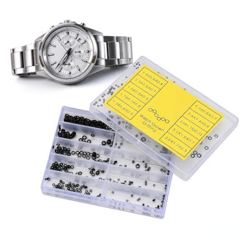Hapivida 500 Stück Gummi O Ring Dichtung, Wasserdichtes Dichtungsringe Sortiment Set, Uhrenreparatur Dichtungen mit Aufbewahrungsbox für Uhr, Sanitär, Wasserhahn Reparatur