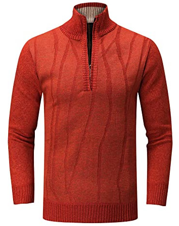 Herren Troyer Mit Reißverschluss XXL Mode Sweater Rolli Rollkragenpullover Casual Winterpullover Hochwertiger Merino Winterpullover Sweater Pulli Business Rollkragen