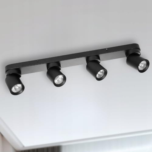 Miratic Deckenleuchte und Wandleuchte Spot GU10 Spots Deckenleuchte für Elegantes und Modernes Ambiente Deckenlampe GU10 (schwarz/vier Lichtquellen)(Glühbirne fehlt)