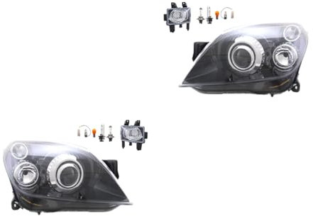 Johns, Scheinwerfer Satz HauptScheinwerfer Satz passend für Opel Astra H 03/2004- Xenon D2S H7 LI + Nebelscheinwerfer + Leuchtmittel