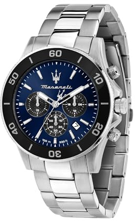 Maserati Herrenuhr, Chronograph, Analog, Stahlarmband, Competizione Kollektion – R8873600009