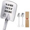2 Pcs Personalised Ice Cream Spoons Custom Engraved with Your Own Design Name Text Logo Stainless Steel Coffee Dessert Spoons Includes Box for Family Friends Lovers (Silver)