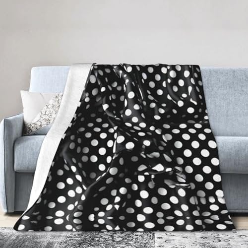 WZYWHJ Decken 152,4 x 127 cm – leichte, langlebige und kompakte Anti-Falten-Decke für Bett, Sofa, Camping, Kino und Reisen, schwarz-weiße Wellpappe-Drucke