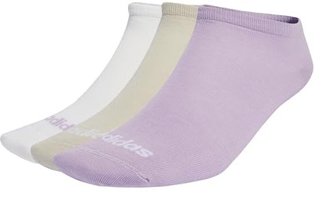 adidas Unisex - Adulto Thin Linear Low-Cut Socks 3 Pairs, Powder Plum/White/Halo Mint, 6.5-8