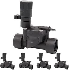 Suinga Confezione da 5 elettrovalvole di irrigazione 3/4 VSPACE, filettatura femmina 3/4, 24 V, dimensioni ridotte, nero