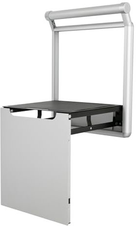 Klappbarer Duschsitz zur Wandmontage Duschbadestuhl für Bad & WC Dusch bis Etwa 150kg/330.7lbs, Wechseln Schuhe Klappsitz-Klappstuhl für Eingangsbereiche Badezimmern Duschräumen Silber