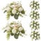 OrgMemory 6 Pcs Candle Rings, Artificial Eucalyptus Leaves Wreath, Pillar Candle Holder for Wedding Home Door Tabletop Decoration, Small Candle Rings Wreaths White