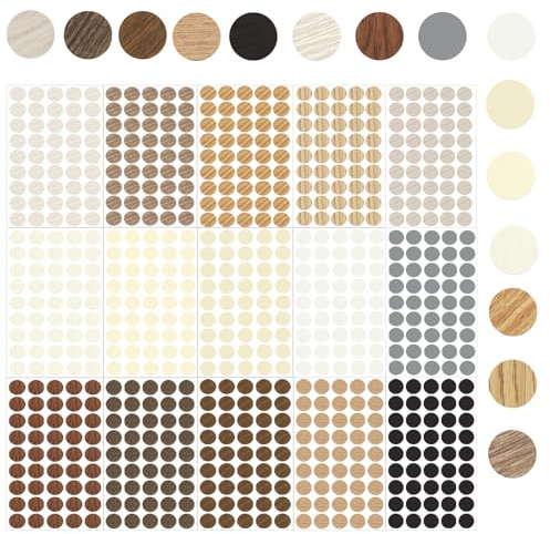 15 Farben Screw Hole Sticker Cover Caps,Selbstklebend Abdeckkappen,Schraubenabdeckung,Kleiderschränke Schraubenabdeckung Holz,Geeignet für Schranktische