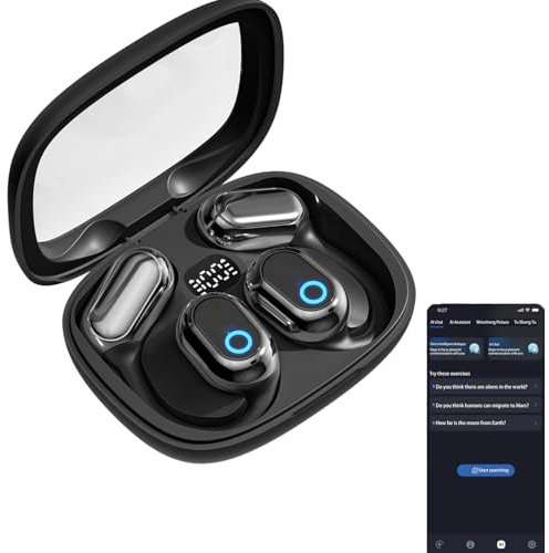 Euakee Auriculares de Traducción de Idiomas de AI, Traducción de Idiomas de Auriculares de AI, Traductor de Idiomas HY-Y16 Pro, Traducción en Tiempo Real con Aplicación de AI, BT 5,4