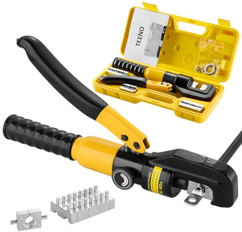Pinze a crimpare idrauliche 10T, pinza a crimpare idraulica 4-70 mm² con 9 stampi esagonali 12 mm di corsa, pinze a capocorda elettriche TEENO per terminazioni di cavi in rame e alluminio
