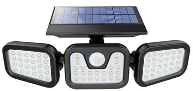 LUXULA LED Solar Außenlampe Bewegungsmelder 4000K, 3m Kabel, IP54 | mit Bewegungsmelder, 3m Kabel für Solarpanel, 4000K Neutralweiß, IP54 wasserdicht, für Garten, Terrasse und Outdoor