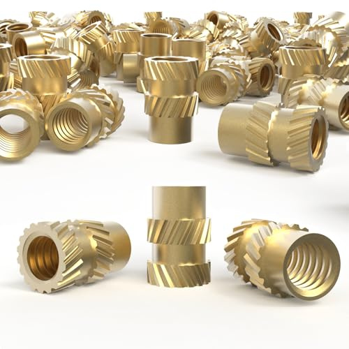 ORTAVA Gewindeeinsatz M6, 30 Stück Messing Einschmelzgewinde M6x12x8 mm, Einpressmuttern, Threaded inserts für 3D Druckteile, Kunststoffteiledurch Wärme, DIY Projekte