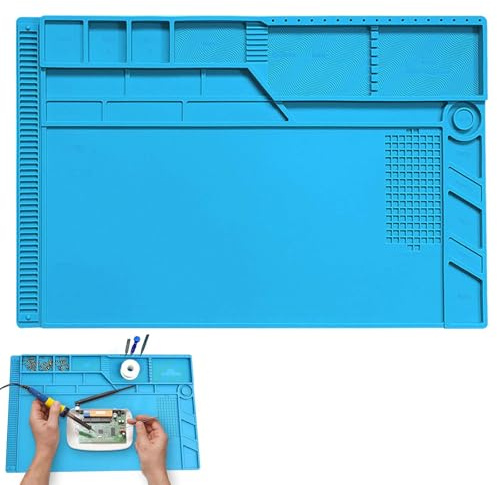 Magnetische Lötmatte, 500℃ Magnetische Elektronik Reparaturmatte, 55 x 35 cm Silikon Lötmatte, Computer Reparaturmatte, Soldering Mat, für Elektronischen Bauteilen, Handy Reperatur
