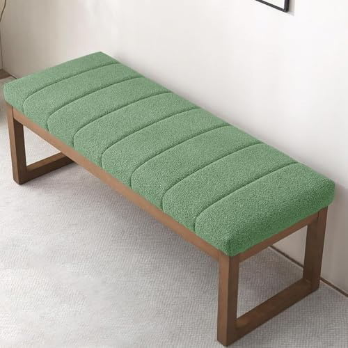 WLXFF Bankauflage Sitzkissen Bank, Sitzpolster für Innenmöbel, Erkerfensterkissen mit Rutschfester Unterseite, Bankpolster Schaukel Sitzkissen für drinnen und draußen,Light Green,80x35cm