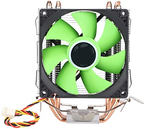 Tomantery Cpu Fan Noiseless Fast Heat Dissipation for LGA 775 Core2DUO Celeron Pentium4 Plug and Play 90mm 3pin Air Cooler Cpu for Gaming Metal Green (single fan)