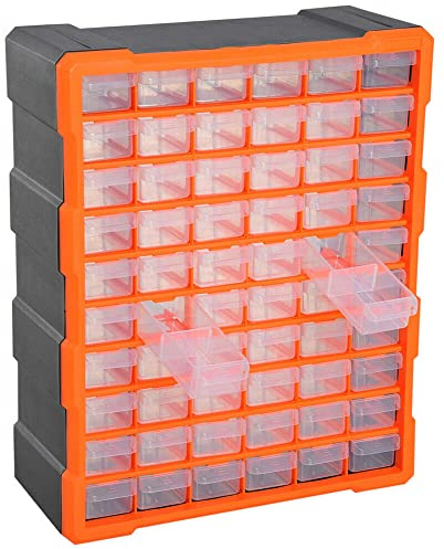 60PCS Multi Drawer Parts Storage Cabinet Unit Organiser for Workshop Garage Storage Bins Rack Screws Parts DIY Tool Boxes Plastic