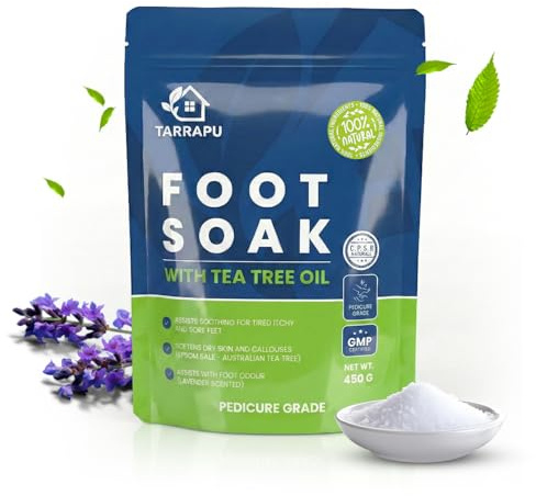 Pedicure Quality Foot Soak with Tea Tree Oil & Epsom Salt | Helps Treat Nail Fungus Athletes Foot | Anti Fungal Nail Treatment | Foot Moisturiser & Deodorizer Feet Soak | Exfoliating Foot Soak