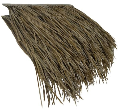 Künstliches Strohdach Dachschindel Mexikanisches Gras Palmendächer Paneele | Simulation Reetdach Schindel Gefälschtes Stroh Kunststoff Palmdach für Outdoor Dach Tiki Zaun, Party(Braun,2Pcs)
