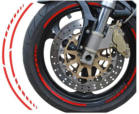 FOLIATEC PIN Striping Racing Felgenrandaufkleber Motorrad Zierstreifen Felgen Aufkleber, neon rot