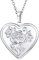U7 Herz Medaillon zum Öffnen Rosa Blumen Herz Anhänger für Damen Mädchen Weißgold Heart Locket Necklace Foto Bilder Amulett Vintage Herzanhänger Charm Modeschmuck für Geburtstag Vatertag