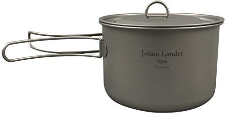 Jolmo Lander Light Titanium Pot Camping Titanium Cookware Outdoor Ultralight Pot 800ml