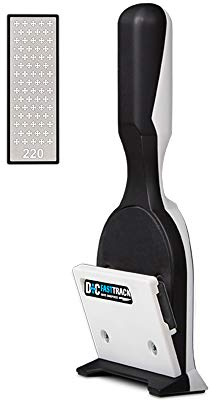MPOWER Fixed Angle Knife Sharpener with 220 Grit Diamond Sharpening Stone | 17° Magnetic Guide, Leather Strop, Quick Change Stones, Bench or Handheld, Fixed Repeatable Sharpening Angle