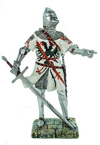 Joh. Vogler GmbH Deutscher Kreuzritter mit Schild und Beckenhaube Doppeladler Ritter Kreuzzug Deko Skulptur