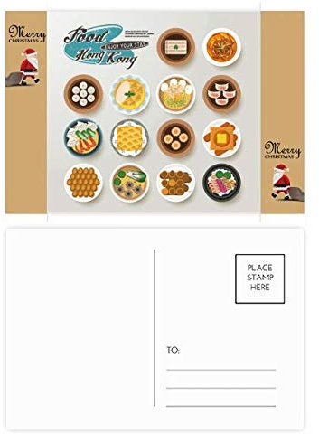 Hong Kong Foodie China Santa Claus Postkarte, 20 Stück