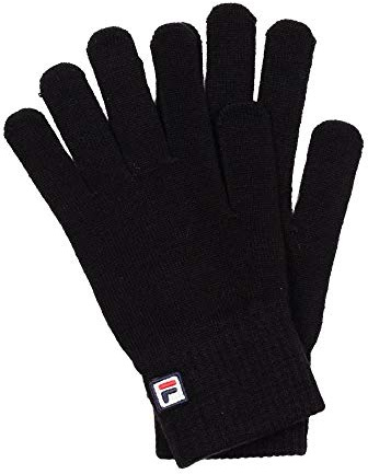 FILA Unisex Basic with F-Box Logo knitted gloves, Black, S