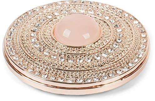 styleBREAKER Broche magnétique Ronde pour Femmes ornée d'une Grosse Perle et de Strass, pour châles, Foulards ou Ponchos, Pendentif 05050082, Couleur:Or Rosé-Rose