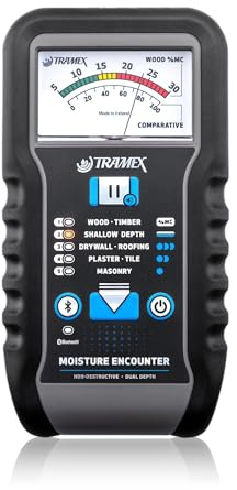 Tramex Moisture Encounter ME5 | Pinless Meter for Measuring Moisture Content in Wood, Drywall & Building Materials