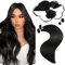 Moresoo U Tip Hair Extensions Off Black for Women Hot Fusion Pre Bonded Human Hair Extensions Natural Black Keratin Nail Bond Durable Sticky 20 Inch 1g/s 50g/Pack #1B