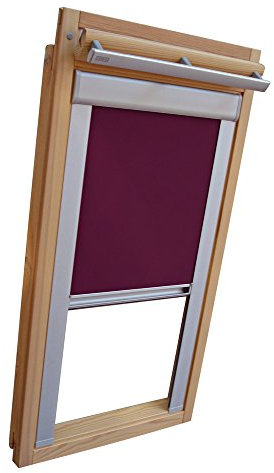 Verdunkelungsrollo Rollo für VELUX Dachfenster TYP GGL/GPL/GGU/GPU - SK06 - Farbe lila - mit Aluminium Seitenschienen - KLICK Montage