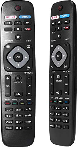 Alizen NH500UP Télécommande Universelle de Remplacement Compatible avec Philips NH500UP LED 4K UHD Smart TV