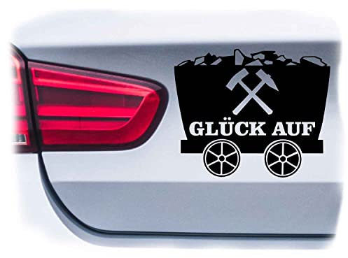 WB wohn trends Auto-Aufkleber, Glück Auf Lore Ruhrpott, weiß, 15cm breit, Farbe und Größe wählbar, KFZ-Sticker LKW Spruch