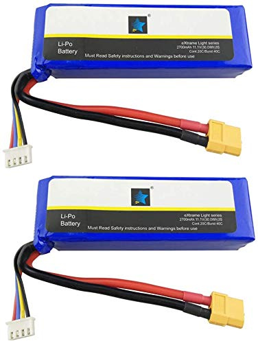 ZYGY 2PCS 11.1V 2700mah Lipo Battery for Cheerson CX-20 CX20 GPS Brushless Four-axis Aircraft Drone XT60 Head High Rate Battery accessories