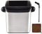 CAFEMASY Espresso Grounds Knock Box - Small Durable Stainless Steel With Removable Bar and Brush