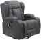 WestWood Bonded Leather Massage Cinema Recliner Sofa Chair Armchair Swivel Rocking With Heating Function Cup Holder MLS-02 Grey
