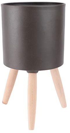 Cabilock Blumentopf Aus Eisen Zimmerpflanzen Drinnen Leben Eisen Pflanzer Innen Boden Blumentopf Pflanzgefäß Aus Holz ?er Pflanzer Innen Bambus Bodenvase ßer Blumentopf Runden Hölzern