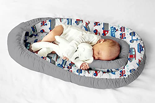 KosPu Multifunktionale Kuschelnest Babynest Kokon für Babys und Säuglinge, Nestchen, Reisebett, 100% Baumwolle, antiallergisch, Transport