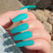Yheakne Lot de 24 faux ongles extra longs à clipser - En acrylique - Pour femme et fille - Vert mat