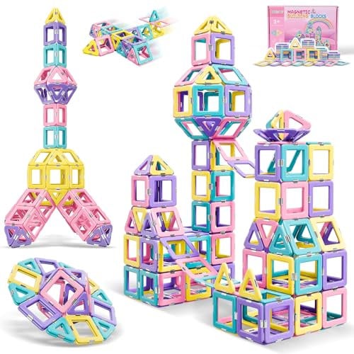 Magnetic Building Blocks Toys for Kids Age 3+, Magnetic Tiles for Toddlers Gift, STEM Learning Educational Construction Blocks 40pcs