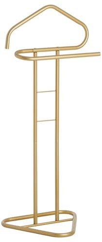 IDIMEX Valet de Chambre Valet de Nuit Camilo chevalet de Nuit avec Cintre pour Veste et Portant pour Pantalon et Autres vêtements, en métal laqué Or