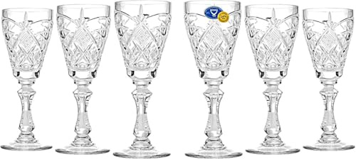 Elegant and Modern Russian Cut Crystal Glasses Set for Hosting Parties and Events - 2oz, 60ml, Sherry Glass, Set of 6