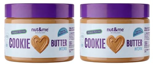nut&me Pâte à tartiner goût biscuit 500 g | Pack 2 x 250 g, Élaborée à base de fruits secs, Végan, Sans sucres ajoutés, arômes artificiels ni gluten