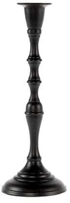 Edler Kerzenständer einarmig Kerzenleuchter aus Aluminium schwarz Höhe 24 cm Breite 9 cm