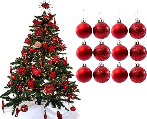UKDeals Direct® Rot Glitzernder Weihnachtsbaumschmuck, Baumschmuck, 22 x 16 x 2cm, Kunststoff, Weihnachten, Jahrestag, Valentinstag, Diwali, Hochzeit und Verlobung